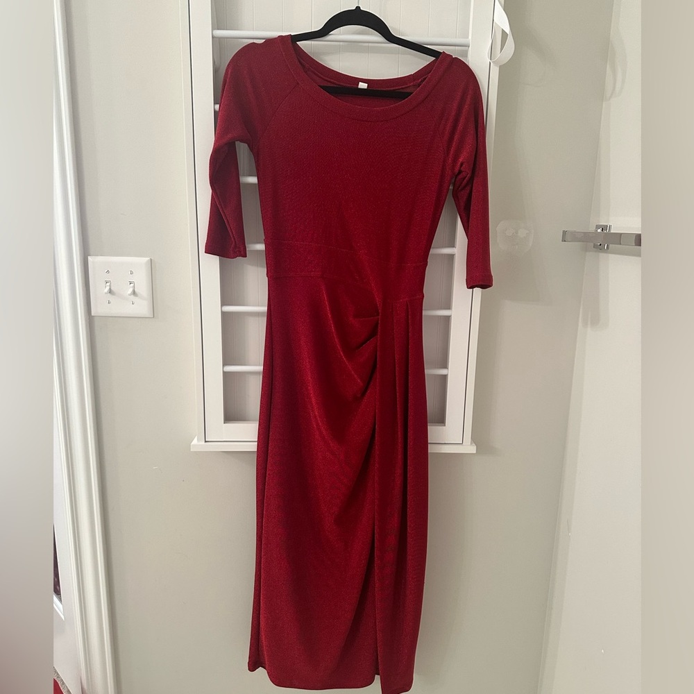 Red Simmer Midi Dress - Size Small